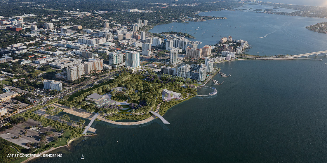 One Park Sarasota Aerial rendering