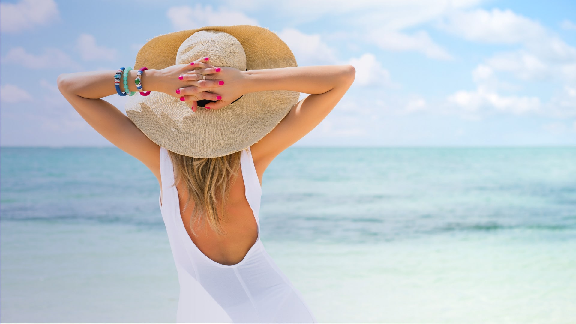 woman looking out to Florida's Gulf Coast