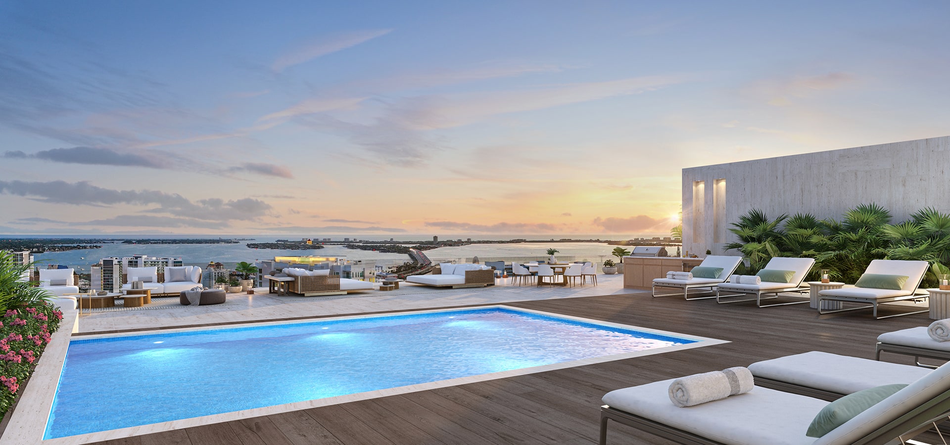 rooftop penthouse house pool looking over Sarasota