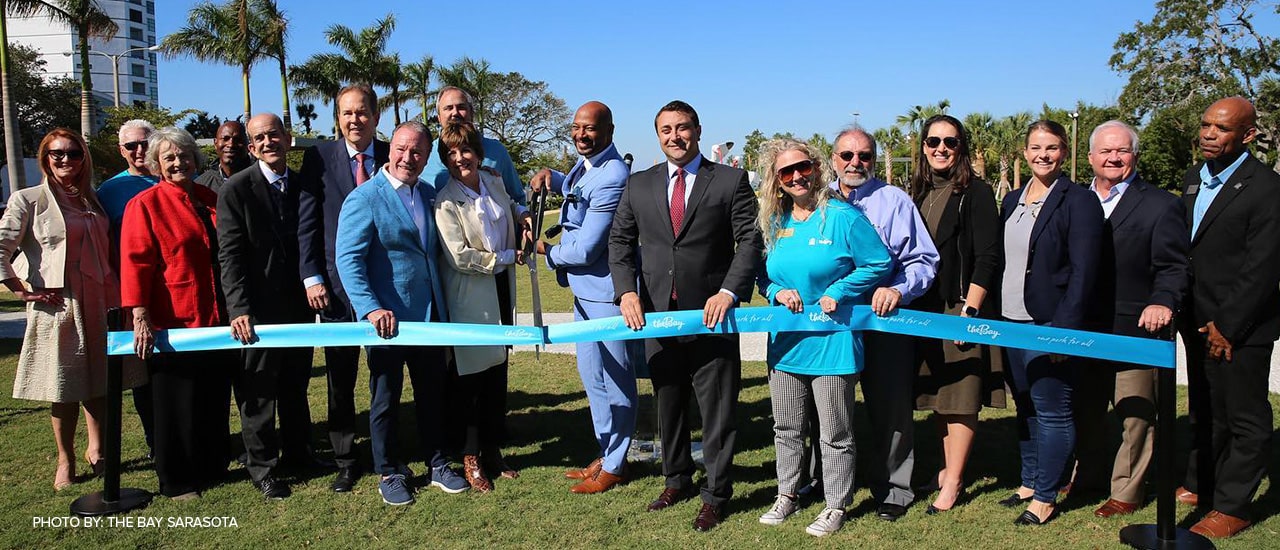 ribbon cutting at the bay sarasota's grand opening