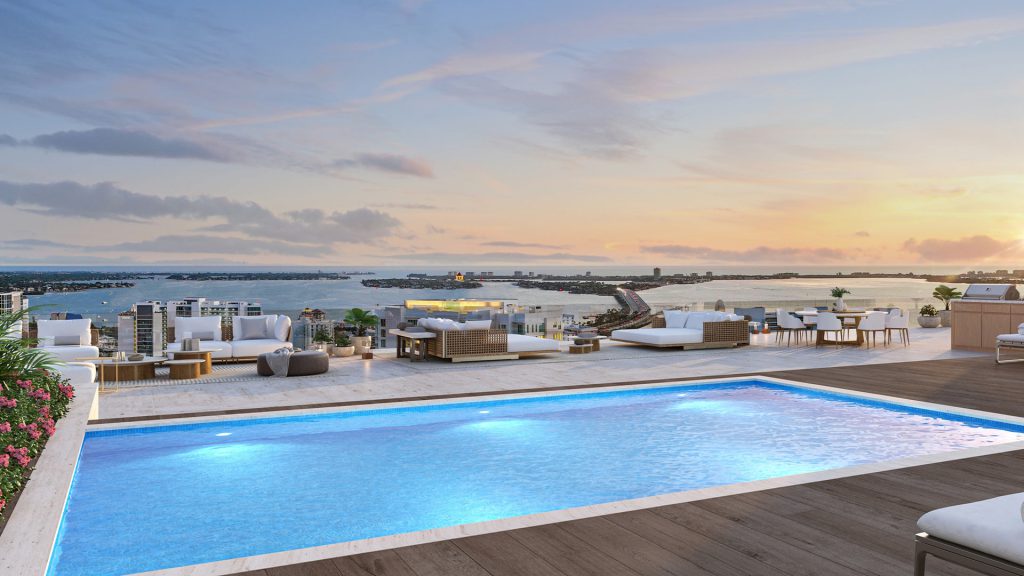 One Park Penthouse Pool rendering