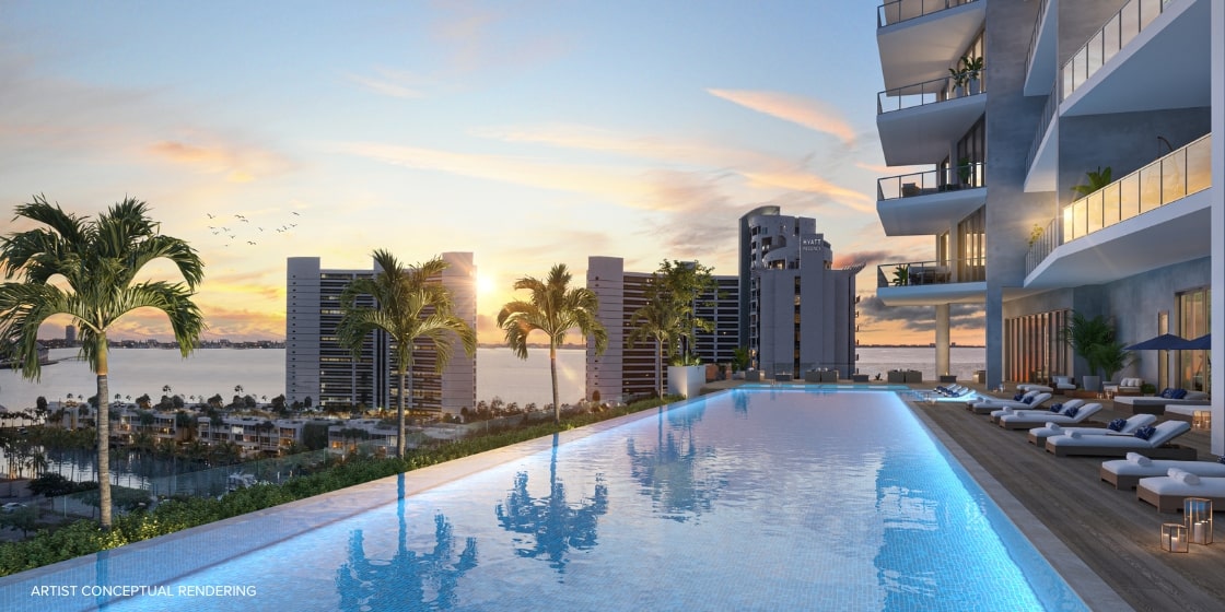 Luxury Resort size pool overlooking Downtown Sarasota