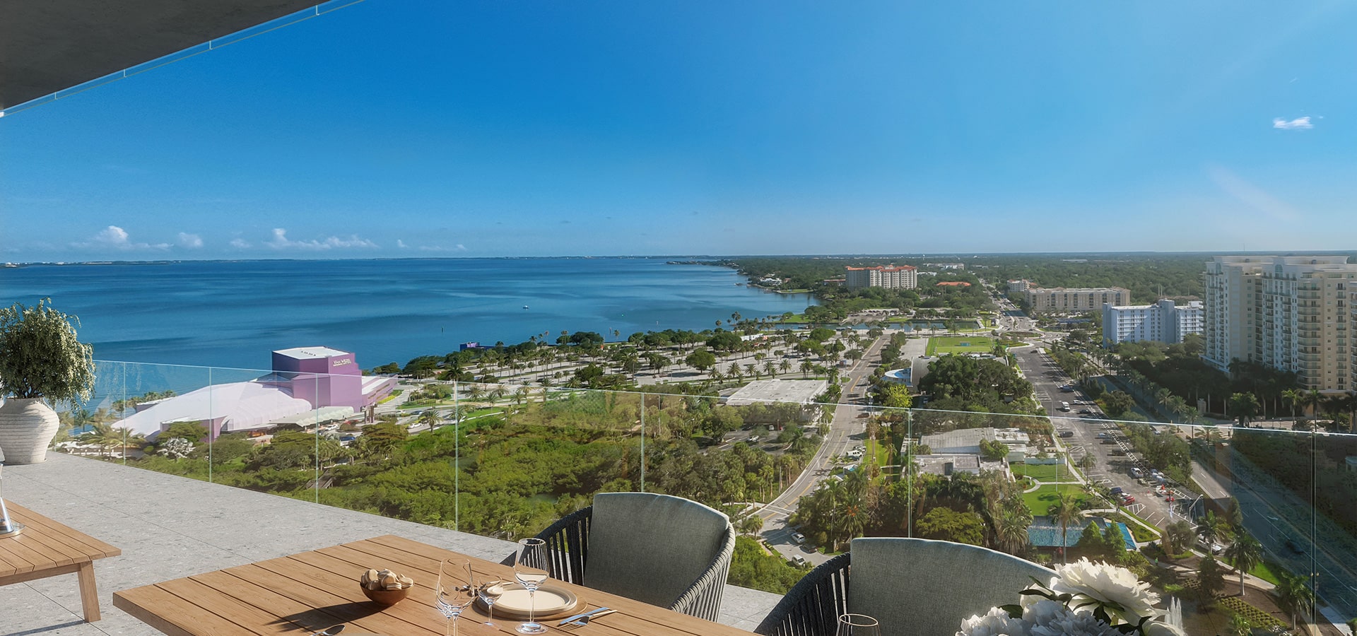 View from One Park Sarasota Residence Terrace