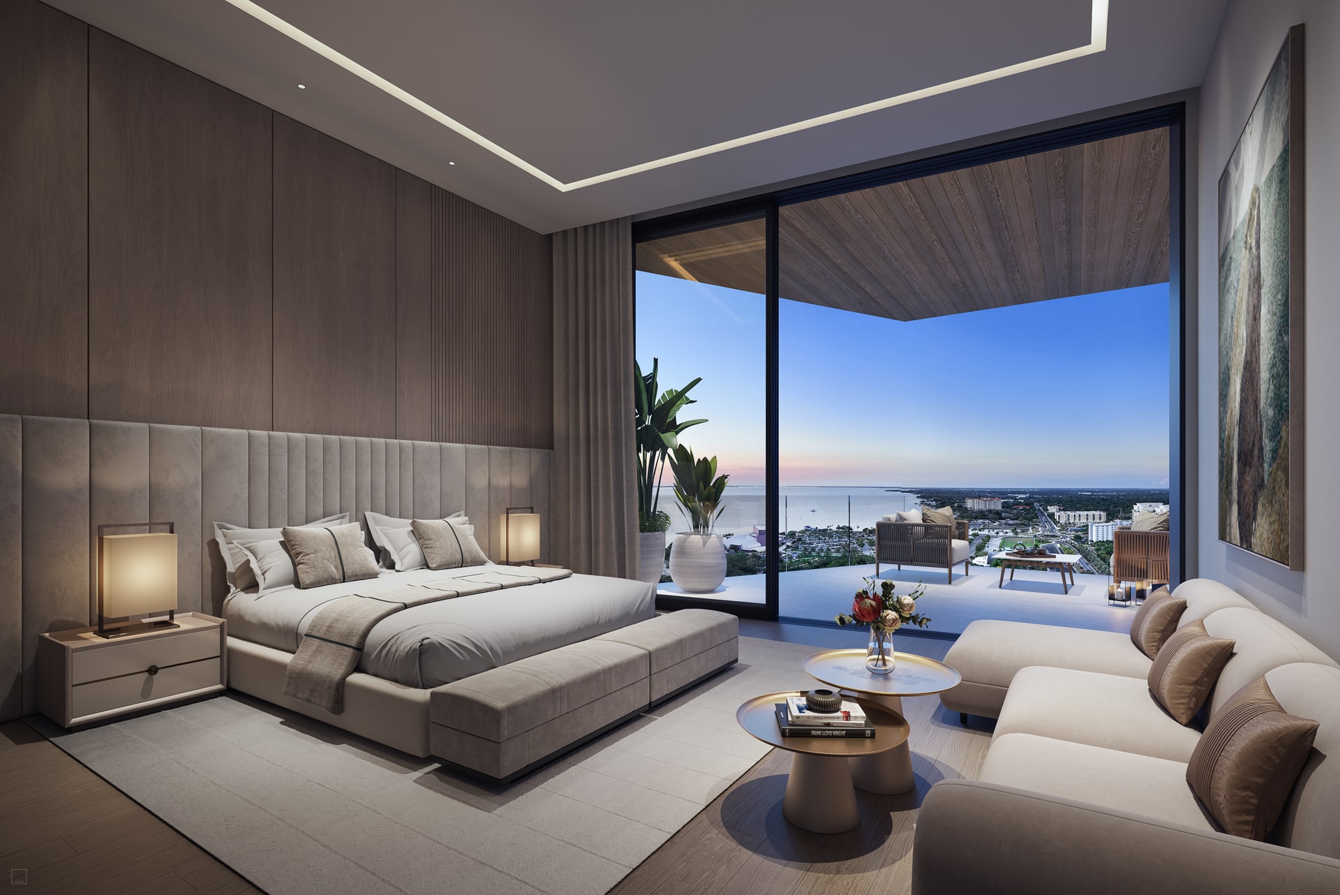 Bedroom rendering One Park Sarasota