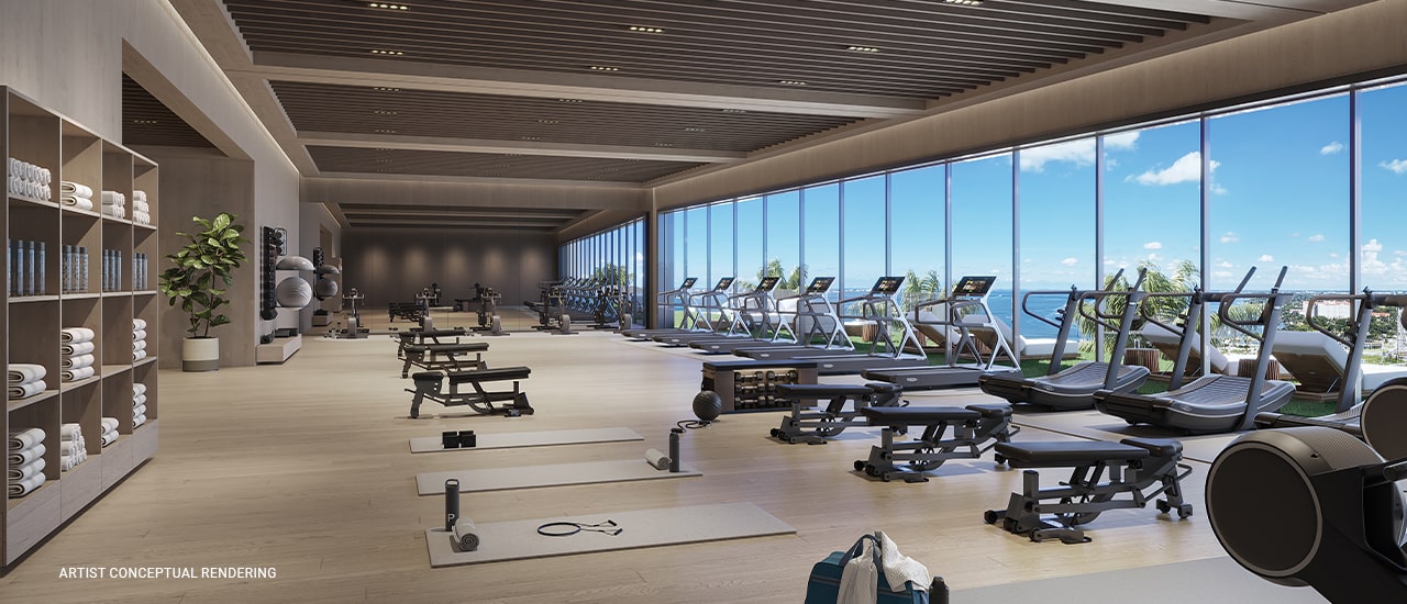 Fitness Center - One Park Sarasota One Park Sarasota Gym Rendering