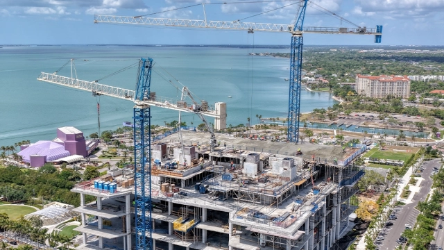 One Park Construction Exterior Rooftop Aerial Facing North