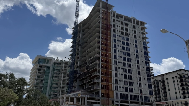 One Park Construction exterior ground level west face-of building
