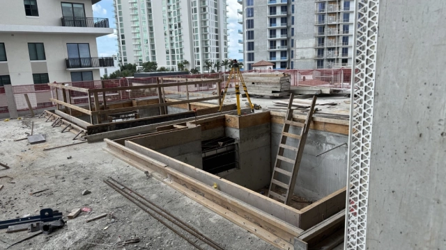 One Park Construction amenity deck Plunge Pools