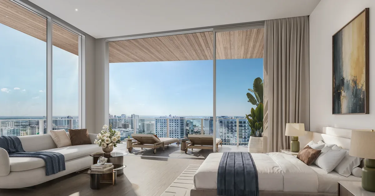 One Park Sarasota Primary Bedroom City View Featured